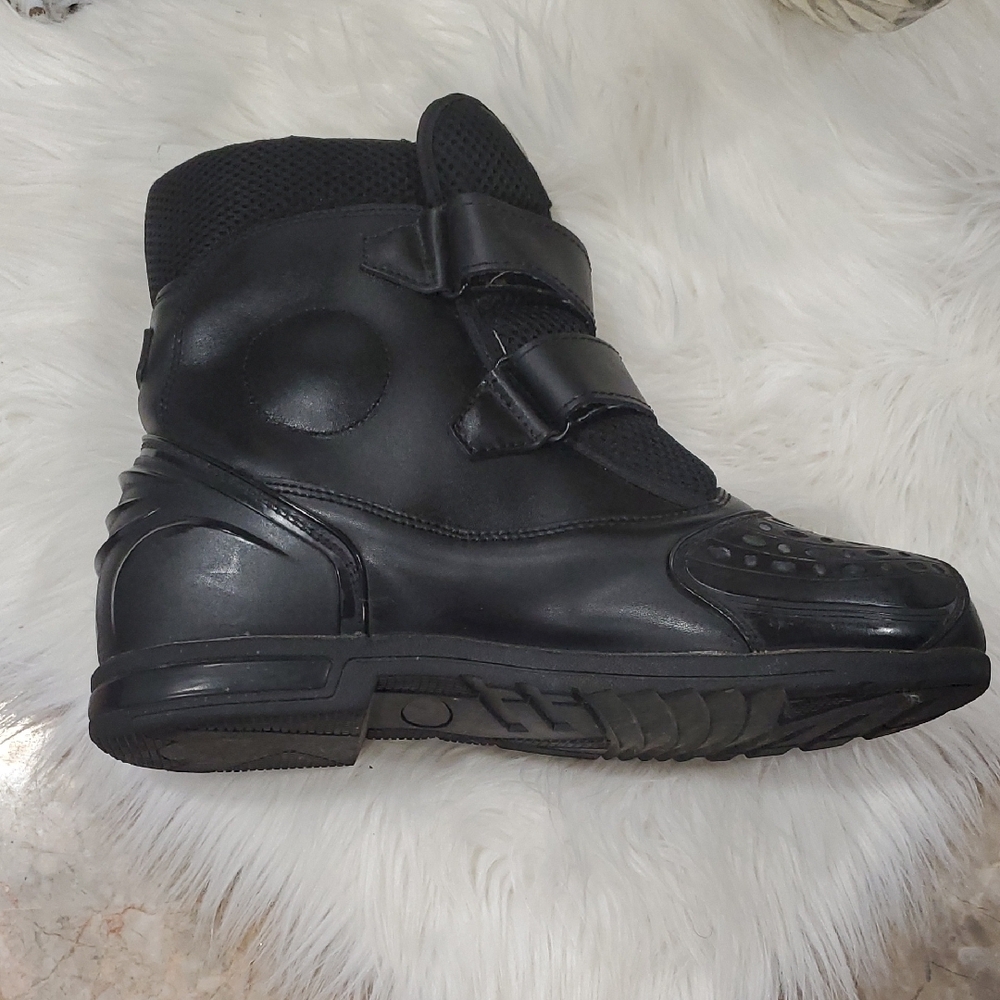 Vega Stylish Black Moto Boots with Velcro Straps - Picture 6 of 17